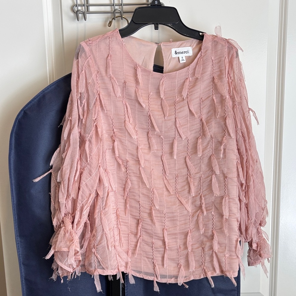 &merci Blush Textured Women's Blouse